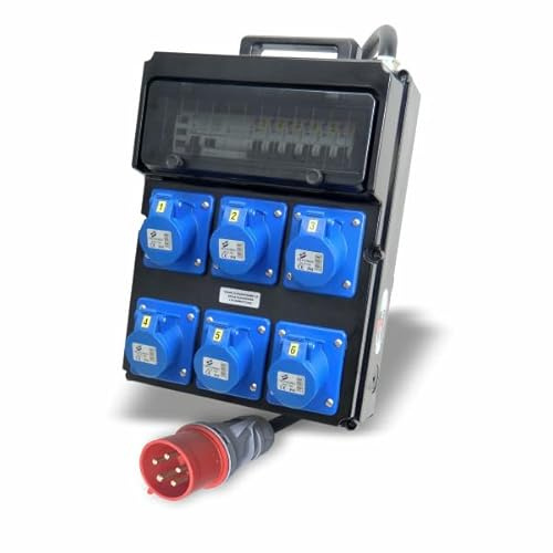 QUADRO ELETTRICO PORTATILE PER SERVICE CANTIERE 32A TRIFASE DIFFERENZIALE MT CEE