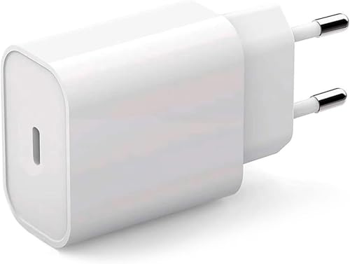 Caricatore USB-C 20W Ricarica Rapida Power Delivery, Alimentatore da Muro Compatibile con iPhone 15/14/13/12, Galaxy S23/S22, iPad e Dispositivi USB-C – Presa EU, Senza Cavo