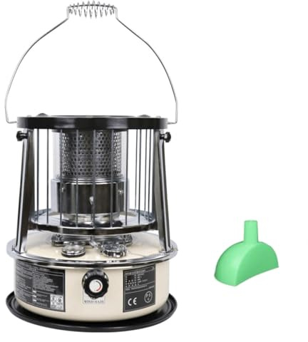 9000 BTU Poêle à Pétrole Version Améliorée Feu a Petrole Electronique Sans Odeur Chauffage Pour Le Camping, Le Garage, La Maison Et Les Situations D'urgence,Off-white-Singleitem