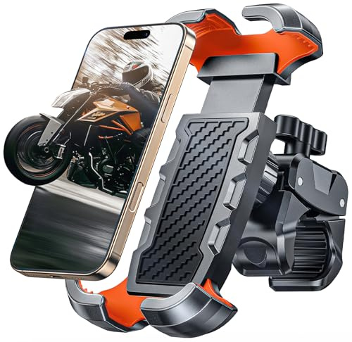 CIRYCASE Bike Phone Holder with [Heavy-Duty Clamp], Motorbike Phone Holder | [All-Around Secure] & [1s Put & Take] Bike Phone Mount for Bicycle Motorcycle Bike Pack Accessories, for 4.7-6.8 Phones