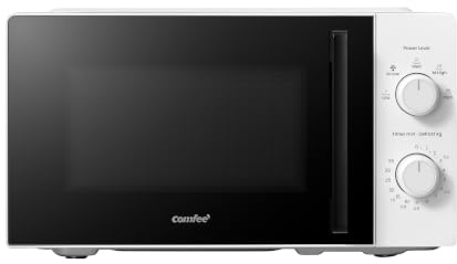 COMFEE' 20L Compact White Microwave Oven, 700W Solo Manual Countertop Microwave with 5 Power Levels, Quick Defrost, Easy Clean, Dial Timer, Ideal for Small Kitchens - CMO-MM20L2NFPF(WH)