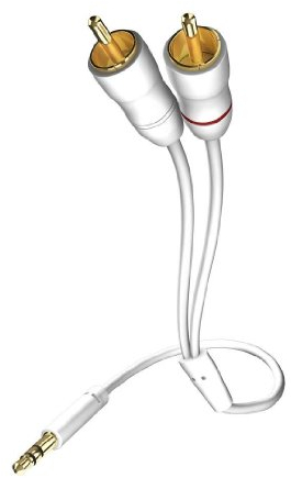 In-akustik Star Câble audio MP3 Jack 3,5 mm / 2 x RCA 5 m Blanc (Import Allemagne)