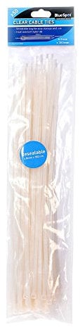 Blue Spot 40054 4.8 x 350 mm Cable Tie Set - Clear (50-Piece)