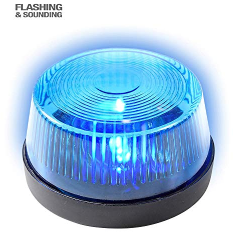 W WIDMANN MILANO Party Fashion - Luce di avvertimento con sirena, lampeggiante, 7 x 4 cm, luce blu, sirena, polizia, vigili del fuoco