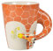 3D handgemaltes niedliche Tiere Tasse, Kaffeebecher aus Keramik, Neuheit Geschenk Tasse (13.66oz) Giraffe weiß