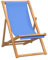 vidaXL Teak Liegestuhl Klappbar Sonnenliege Strandliege Gartenliege Strandstuhl Faltliege Campingstuhl Klappstuhl 56x105x96cm Blau