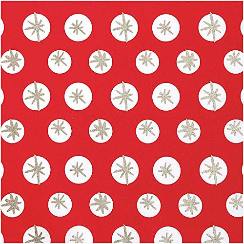 Baumwollstoff Rico Design, Schneeflocke, 50 x 140 cm, goldfarben