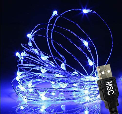 MSC 10ft / 3M * 30 LED's USB Powered LED Blue Coloured String Fairy Lights On Copper Cable with Light Effects, Ideal for Christmas, Xmas, Party,Wedding,Decoration Blue-USB-3M