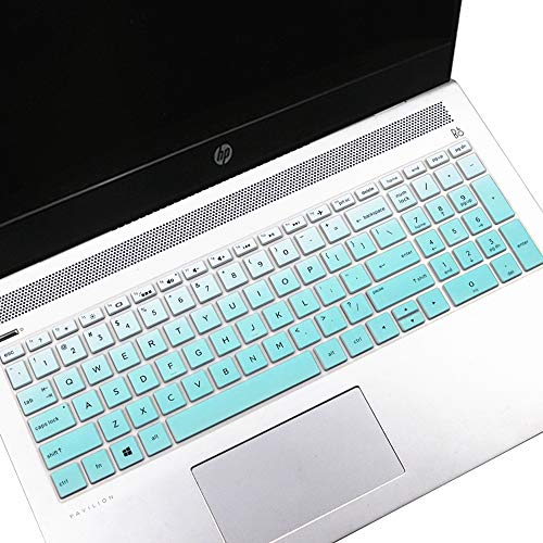 Keyboard Cover for HP Envy X360 2-in-1 Series 15M-BP012DX 15M-BP111DX 15M-BQ021DX/ 2019 2020 HP Pavilion 15.6 Series Laptop/ HP Envy 17.3 17t 17M 17-BS 17-BW Laptop Keyboard Cover Skin, Ombre Mint