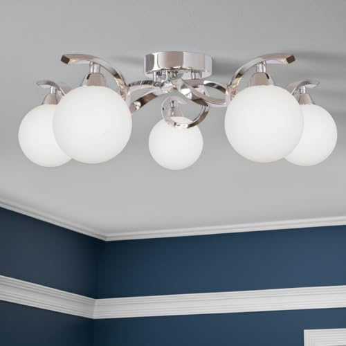 Pagazzi Bombo Chrome Semi Flush 5 Light Ceiling Light