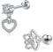 Briana Williams 2er Tragus Knorpel Helix Cartilage Stecker Bars 1,2mm 6mm Chirurgenstahl mit Herz Anhänger Piercing