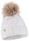 ELIMELI Damen Winter Mütze warme Strickmütze Wintermütze mit Bommel Slouch Strick Beanie Damen Bommelmütze für Winter Hergestellt in EU Farbenauswahl 17528 (Weiß)