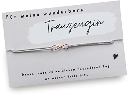 EDELSCHNITTE Armband Trauzeugin Eternity 925er Silber/Rosé vergoldet/Grau/Unendlichkeit / / Hochzeit/Geschenk