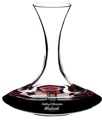 Riedel Decanter ultra personalizzato, Decanter per vino in cristallo inciso su misura per vino rosso o bianco, accessori da bar per la casa e regalo per gli amanti del vino