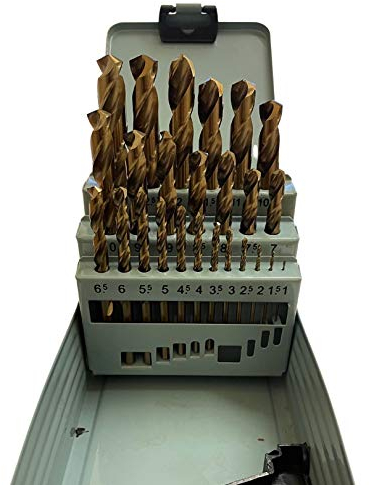 Rennie Tool Company 1-13mm HSS Cobalt Drill Bit Sets With Metal Case - Drill Bits Set of 25 Pieces for Stainless Steel, Aluminium, Hards Metals, Cast Iron, Plastic & Wood