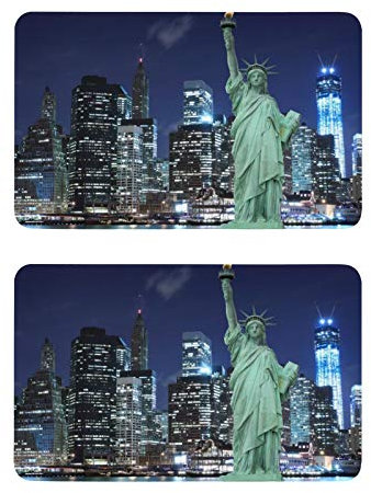 Mnsruu Manhattan Statue Of Liberty New York City Refrigerator Magnets 2 Piece Decorative Fridge Whiteboard Kitchen Office Magnets