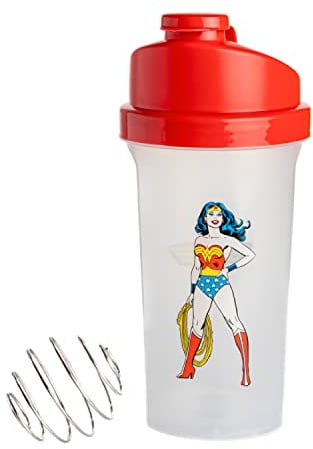 Paladone Wonder Woman Protein Shaker Flasche, 652 ml, offiziell lizenzierte DC Comics Blender Cup