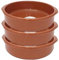 Tradineur - Pack de 3 Cazuelas redondas de barro - Aptas para vitro y horno - Ideales para guisos y asados caseros –Ø 32 cm