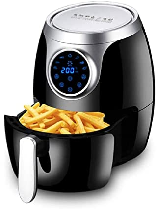 SMSOM Air Fryer XL, Hot Air Fryer Oven to Grill Bake Roast, 3.5L Airfryer with Digital Touch Screen, Non-Stick Basket, Easy to Clean and Auto Power off, Black