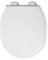 Croydex Bolsena Flexi-Fix Soft Close Toilet Seat - Quick Release Button for Easy Cleaning and Adjustable Hinges with Top and Bottom Fixings Included, Antibacterial Treated Surface (White)