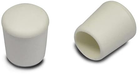 ajile Runde Fusskappen aus Gummi WEISS für Schutz und eine gute Endbearbeitung des Rohres mit 10 mm AUSSENDRUCHMESSER - 24 Stck. - EVX210x24