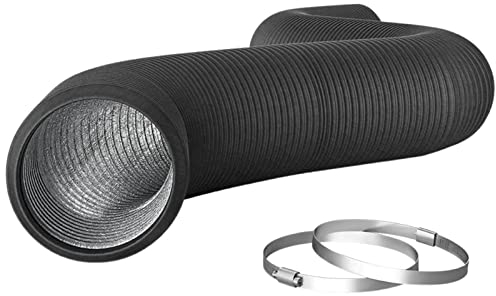 Luckxing Abluftschlauch Lüftungsschlauch, Wäschetrocknerschlauch PVC Alu Flexrohr Ø100mm Länge 5m Abluftschlauch Flexibel Luftleitungen Rohr Flexschlauch Für Badezimmer Küche