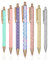 OSDUE Bling Metallstifte, 7 Stücke Glitzer Metall Kugelschreiber, Einziehbare Kugelschreiber, Rose Gold Rosa Kugelschreiber für Schule Büro Bedarf, 1,0 mm, Schwarze Tinte