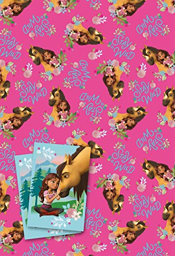 Spirit Geschenkpapier, 2 Bögen, 2 Anhänger, Geschenkpapier für Geschenke