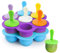 WD&CD 2 PièceMoules à Popsicle en Silicone à 7 Trous Réutilisable DIY Frozen Moules à Glaces, Récipient de Stockage de Nourriture pour Bébé- sans BPA- Bâtonnets Colorés 18 Pièce Inclus (Violet+Bleu)