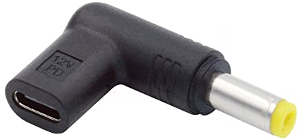 Cablecc USB 3.1 Type C USB-C Female to DC 12V 5.5x2.5mm Plug 90 Degree Angled Adapter PD Emulator Trigger