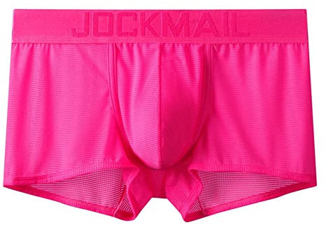 JOCKMAIL Sous-vêtements pour hommes, caleçons, caleçons arc-en-ciel, caleçons confortables pour hommes, sous-vêtements de sport, rose, XL