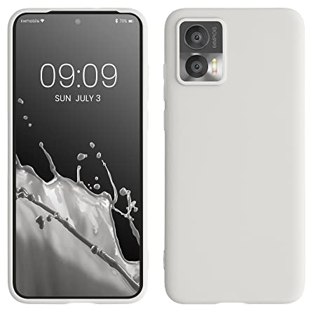 kwmobile Hülle für Motorola Edge 30 Neo TPU Case - Handyhülle unterstützt kabelloses Laden, Flexible Schutzhülle, gummiertes Cover in Weiß matt