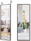 COSTWAY Over The Door Mirror, Full Length Hanging Mirrors with Adjustable Hooks, Wall Mounted Dressing Mirror for Bathroom, Bedroom and Wardrobe, 108 x 36cm (Coffee)