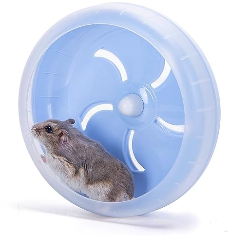 Nobleza - Hamsterrad, ø17.5 cm Laufrad Hamster, Leise Hamster Spielzeug, rutschfeste Laufscheibe für Totoro Mouse Eichhörnchen Chinchillas Kleintier Haustier(Blau)