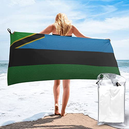 452 Asciugamano Da Bagno Bandiera Di Zanzibar Effetto Maglia Telo Mare Assorbente Asciugamano Da Spiaggia Microfibra Teli Doccia Per Campeggio Nuoto Surf Spiaggia 70x140cm