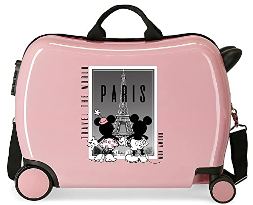 Disney Mickey et Minnie Travel the World Paris Nude Valise enfant 50x39x20 cm ABS rigide Fermeture latérale à combinaison 34L 1,8 kg 4 roues bagage à main