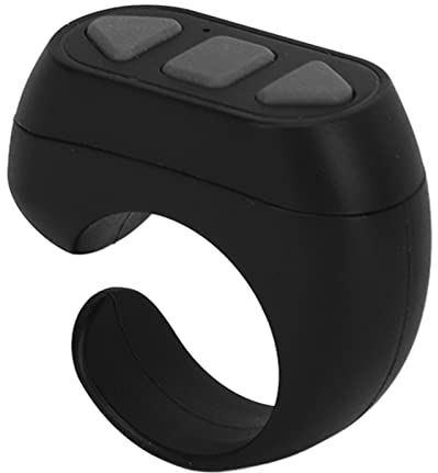 TikTok-Fernbedienungs-App-Seitenwender, Bluetooth-Kamera-Videoaufzeichnungsfernbedienung, Scrolling-Ring für IOS, Android, Harmony OS (Schwarz)