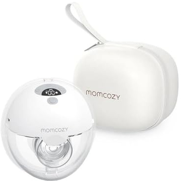 Momcozy M5 Handfreie Milchabsaugung, tragbarer Doppel-Baby-Mundabsauger, Doppelflansch, auslaufsicher, mit 3 Modi und 9 Stufen, tragbare elektrische Milchpumpe, 24 mm
