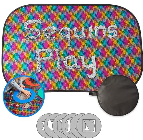 Autismus und Anti Stress Sensorik Spielzeug für Kinder mit Autismus und ADHS – das Sequin Fabric Sensory Board mit umklappbaren Pailletten für Autisten | Sensory Wall Matte aus Pailettenstoff