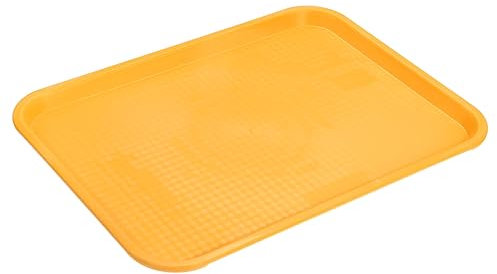 uxcell Plastic Fast Food Trays Bulk 14 x 18 Rectangular Serving Trays Cafeteria Trays Serving Platter for Restaurant Party Kitchen (Yellow)