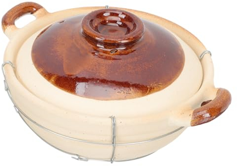Olla De Cocina Cazuela De Olla Caliente De Cerámica Cocedor De Pasta Olla Coreana Cazuela Caliente Cocedor De Gachas Olla De Barro Planchar Individual Plato De Pizza Con Cubierta