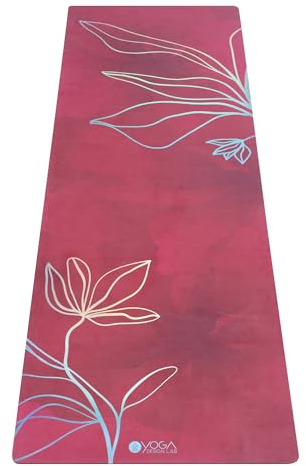 Yoga Design Lab Combo Yogamatte | rutschfest, Matte/Handtuch, Guter Halt bei viel Schweiß, Naturkautschuk | mit Tragegurt (Iris, 5.5mm)