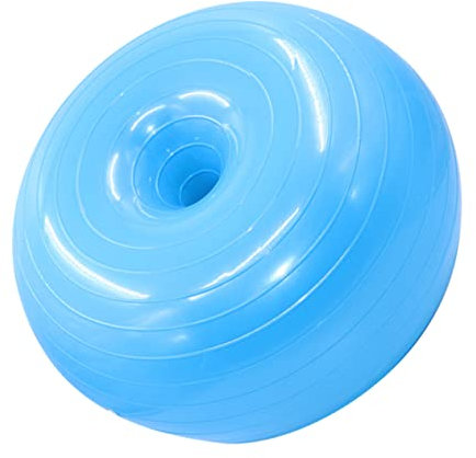 Sosoport Yoga Hilfsball Donut Form Explosionsgeschützter Fitnessball PVC Hellblau Mit Luftpumpe Für Yoga Geeignet Für Zuhause