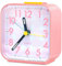 Aitvsfao Alarm Clock, Silent Alarm Clocks Bedside Non Ticking Table Bedside Clock Battery Powered Large Display Snooze Light Clocks for Heavy Sleepers Bedrooms Office Travel (Pink)