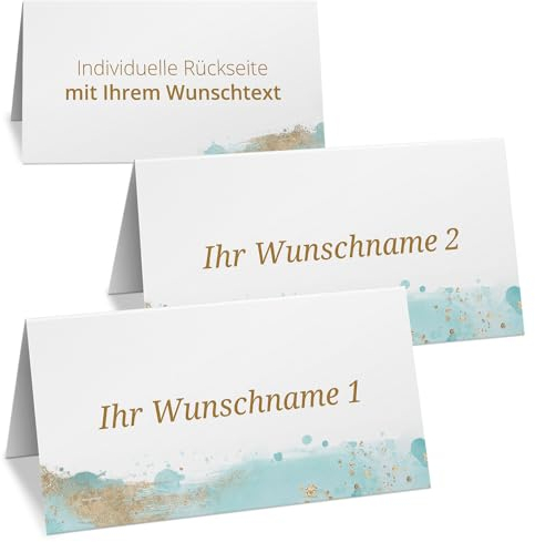 10 PERSONALISIERTE Tischkarten mit verschiedenen Gäste-Namen | Kärtchen zur Hochzeit Geburtstag Kommunion Konfirmation Taufe Namenskarte Platzkarte Design 20