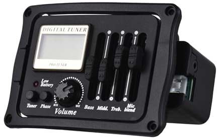 Btuty Acoustic Guitar Pickup Folk Classical EQ Plate Pickup Multi-color LCD Color Screen Built-in Microphone with Calibration for Wooden Guitar Instrument Accessories