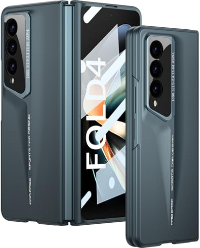 Wibrthz Custodia per Samsung Galaxy Z Fold 5 con Proteggi Schermo Frontale, Design da Supercar di Lusso, Cover Antiurto AntiGraffio per PC Rigido Ultra Sottile per Samsung Z Fold 5(Verde)