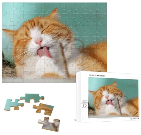 Personalised Jigsaw Puzzle,Wooden Custom Puzzle from Photo Custom Picture 300,500,1000 Pieces for Adult Kids Teens Family, Wedding, Graduation, Gift (70 Pieces)