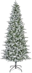 GLOUPIE Albero Di Natale Cortina 210 Cm, Diametro 103 cm,Innevato,Base A Croce,Realistico & Stabile,Montaggio Sistema Ombrello, Ignifugo,12 Anni Di Garanzia