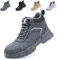 Nasogetch Scarpe Antinfortunistiche Uomo Donna Alte Scarpe da Lavoro Impermeabile Stivali da Lavoro Leggere Comode con Punta in Acciaio 9193 Blu 41 EU